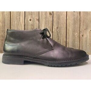 John Varvatos Men black leather slip-on oxford boot casual dress shoes 10M